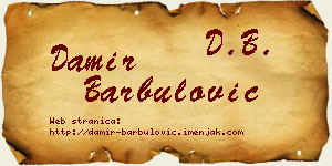 Damir Barbulović vizit kartica
